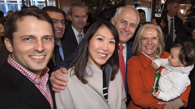 Alex Turnbull (left) with wife Yvonne, daughter Isla and parents Malcolm and Lucy Turnbull.