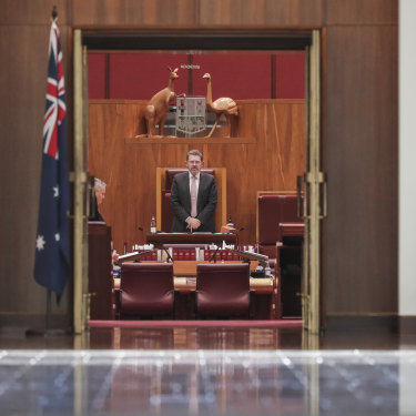 President of the Senate Scott Ryan seen from the Members Hall. 