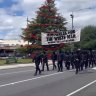 A neo-Nazi group made an unannounced walk through Ballarat on Sunday.