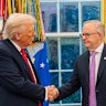 Donald Trump and Anthony Albanese meet in the White House.