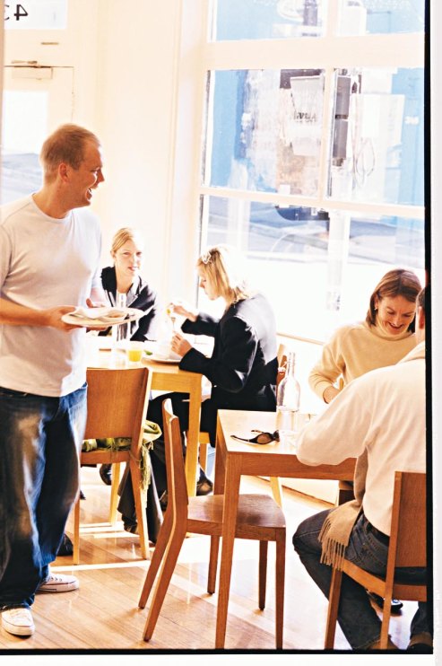 Bill Granger serving at bills in Darlinghurst in 2002.