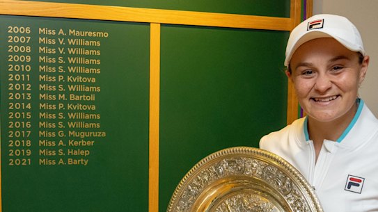 Ash Barty is the last winner of the Ladies’ Singles to get a  “Miss” next to her name on the honour board. 