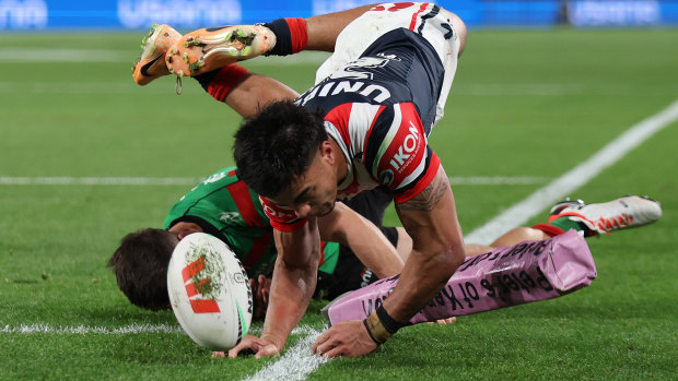 Rabbitohs’ season ends with whimper as Roosters pile on pain