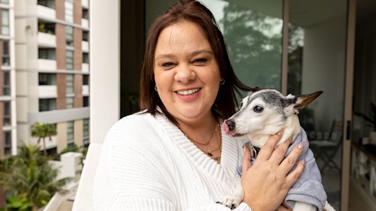 Becky Lois said early intervention and social housing was key in helping her, her eight-year-old son, and dog Coconut to avoid homelessness. 