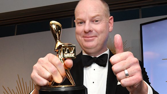 Tom Gleeson with his 2019 Gold Logie.