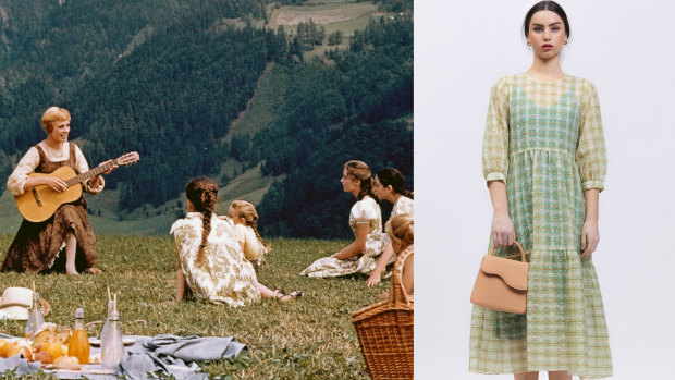 Julie Andrews in The Sound of Music and housefrau picnic chic from Bul.