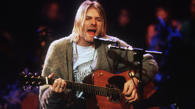 Kurt Cobain of Nirvana during the taping of MTV Unplugged in 1993.