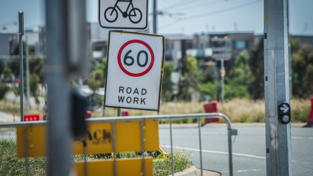 Only a 60km/h speed limit sign remains visible on Flemington Road, near the intersection with Well Station Drive.