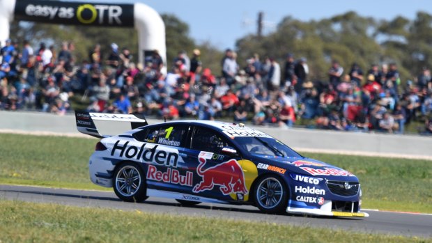 New circuit: Jamie Whincup from Triple Eight Race Engineering earns his third pole of the year at The Bend. 