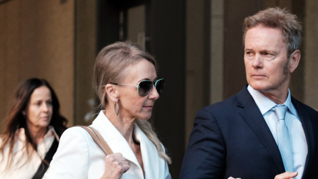 Craig McLachlan enters NSW Supreme Court with partner Vanessa Scammell in May.