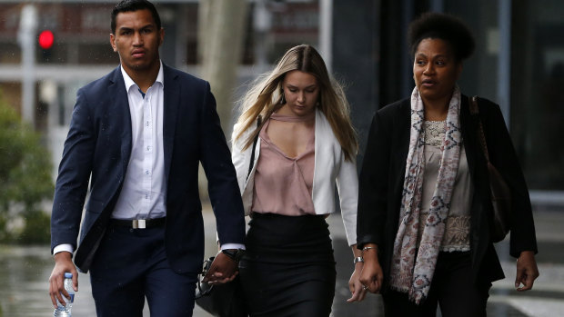 Jacob Saifiti arrives at Newcastle Local Court on Monday. 