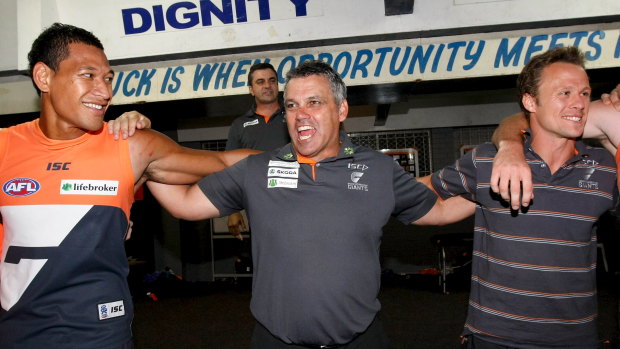 Mark Williams after the GWS' Giants first win in the AFL.
