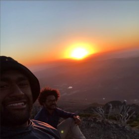 Tevita Kuridrani and Henry Speight enjoy the sunrise.