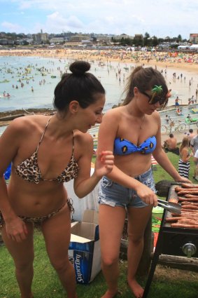 Australia Day: People celebrating at Bondi Beach in 2013. 