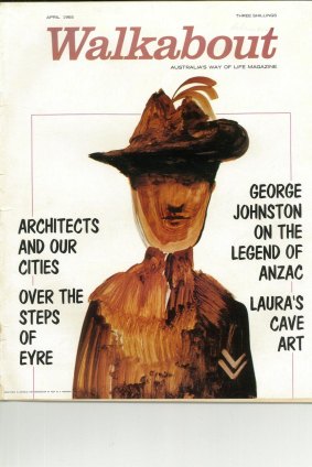 Sidney Nolan supplied the cover art for this April 1965 edition of <i>Walkabout</i> magazine. 