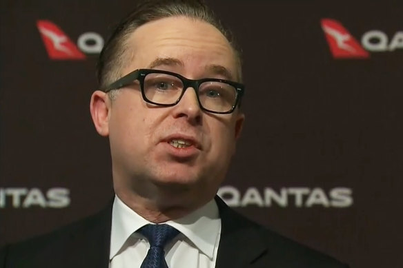 Qantas chief executive Alan Joyce on Tuesday last week, when he announced significant capacity cuts for the airline.