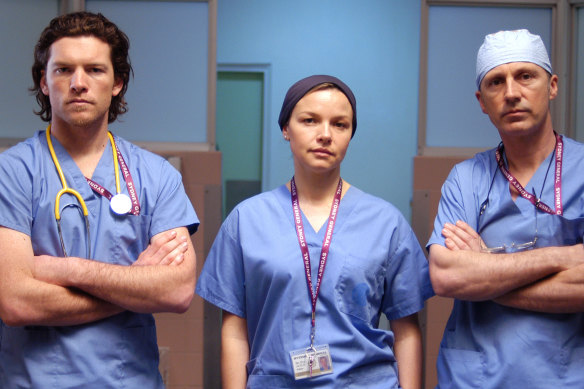 Sam Worthington, Justine Clarke and Nicholas Bell in the Network Ten drama The Surgeon