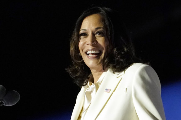 Kamala Harris greets supporters in Delaware as Vice-President-elect.