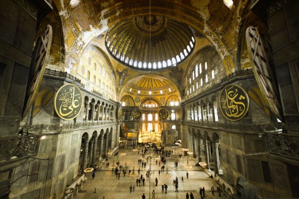 Hagia Sophia is a dazzling example of Byzantine architecture.