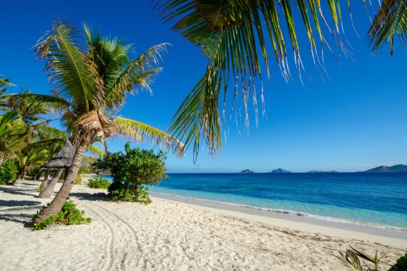 Day trip dreams … the postcard tropical shores of the Mamanuca Islands.