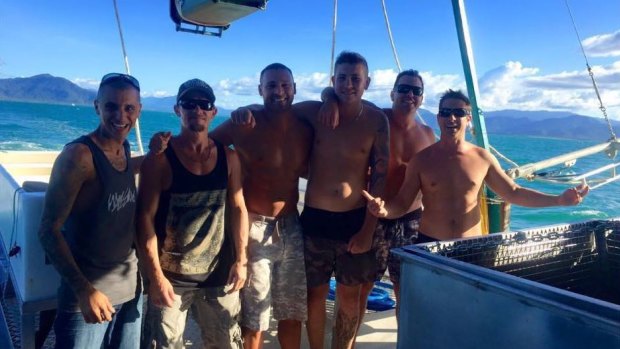 Ruben McDornan pictured with some of the missing crew from the fishing trawler Dianne.