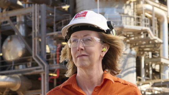 Woodside CEO Meg O’Neill at Karratha Gas Plant.