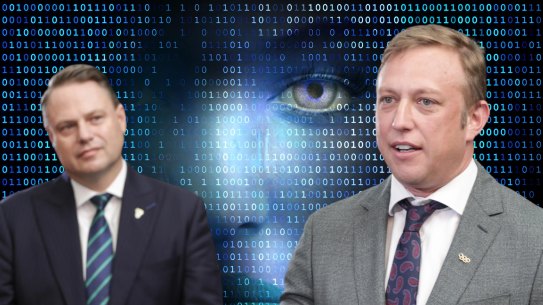 Adrian Schrinner and Steven Miles image for Cameron Atfield deepfake AI perspective piece.