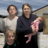 The Arnott family from Two Rocks had mould growing in their laundry after rains revealed a roof leak.