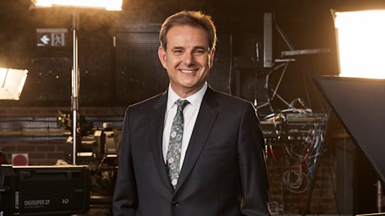 Mike Tomalaris in the SBS Television studio.