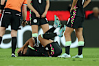 Sam Kerr injured on the ground. 