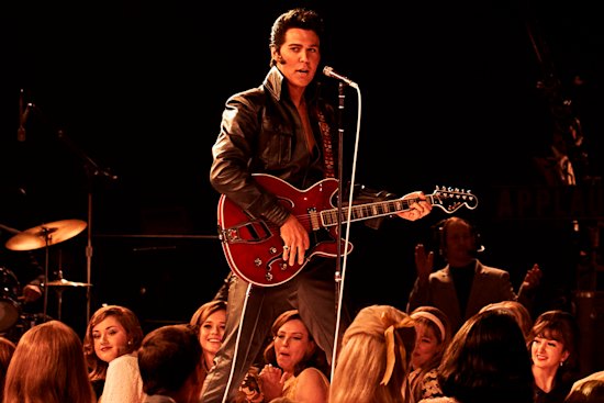 Austin Butler in a scene from Elvis. 