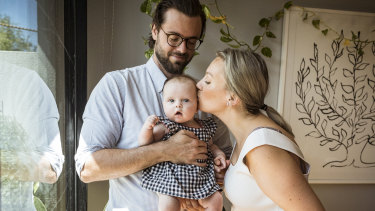 Anastasia Smietanka and Nick Lovelock with their 4-month-old daughter Sadie.