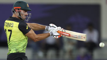 Marcus Stoinis bats during the semi-final victory.