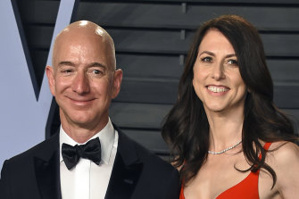MacKenzie Scott and ex-husband Jeff Bezos. Scott has no large foundation, headquarters or public website. That makes it easier to dispense money on her own terms and for others to prey on the vulnerable in her name.