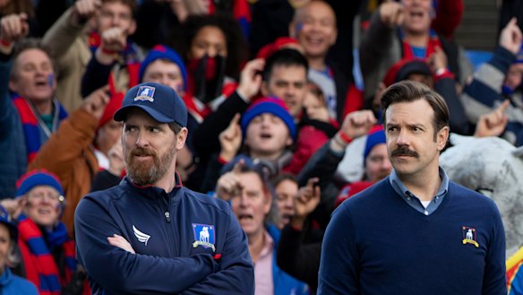 Brendan Hunt plays straight-man to Jason Sudeikis' cheery and corny Ted Lasso.