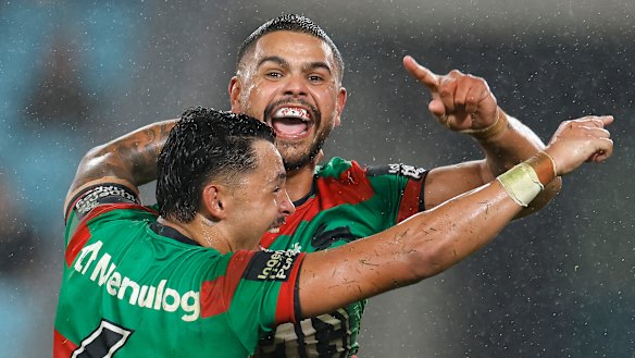 Latrell Mitchell seals the win over the Broncos last weekend – and probably a return to the NSW Origin line-up.