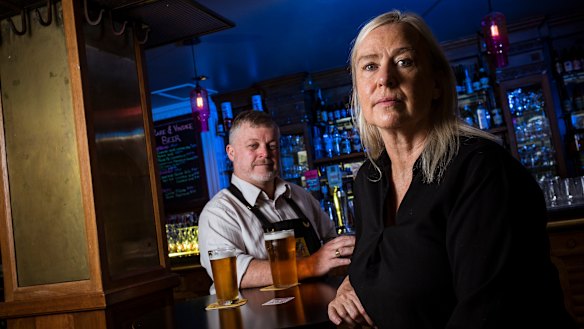 Belgian Beer Cafe proprietors Michael and Susan Burke had to let two staff members go during Melbourne’s extended lockdown.