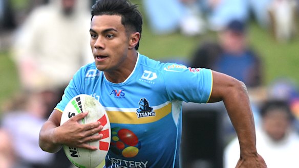 Keano Kini has become one of the Titans’ stars after graduating from Palm Beach Currumbin.