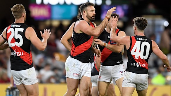 Cale Hooker has been in hot form for the Bombers this season. 