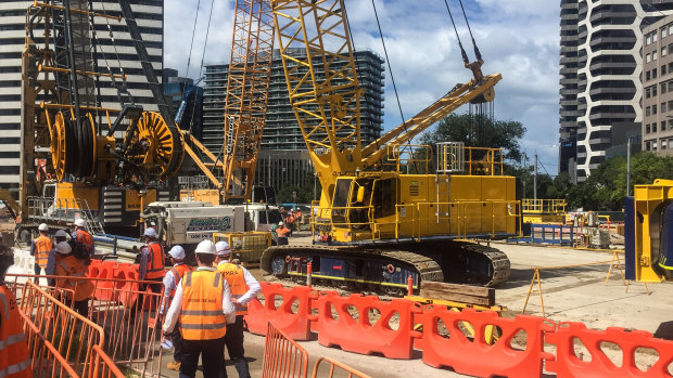 A large acoustic shed will be built over the northern part of the Metro Tunnel site near St Kilda Road.