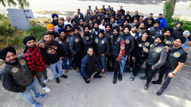 Members meet in Port Melbourne on Sunday before their first official ride of the year.