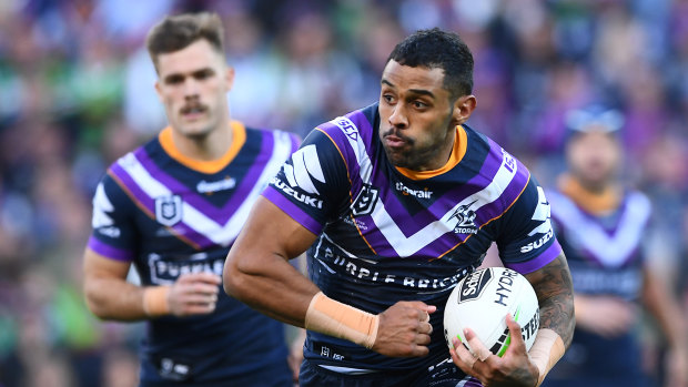 Sickened: Josh Addo-Carr's late error was the catalyst for Melbourne's shock loss.