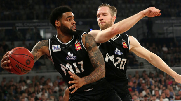 DJ Kennedy and David Barlow of Melbourne United.