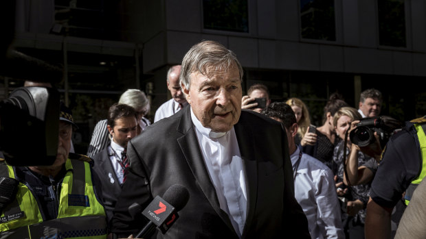 Cardinal George Pell leaves the County Court on December 11, 2018, after being found guilty of sexually assaulting two choirboys in 1996 in Melbourne.