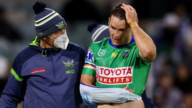 Canberra’s Jarrod Croker has suffered another shoulder injury.