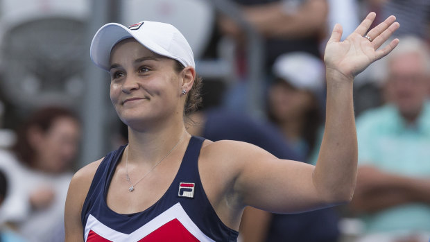 Power game: Barty looked in commanding form during her straight-sets victory on Thursday. 