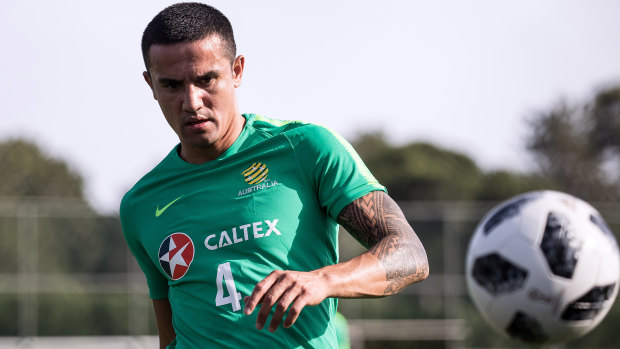 Tim Cahill during a team training session as part of their 2018 FIFA World Cup camp in Antalya.