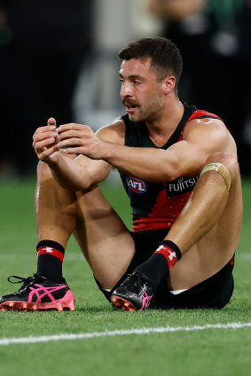 A dejected Kyle Langford after the Anzac Day draw.