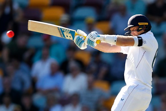 Joe Root on the back foot.