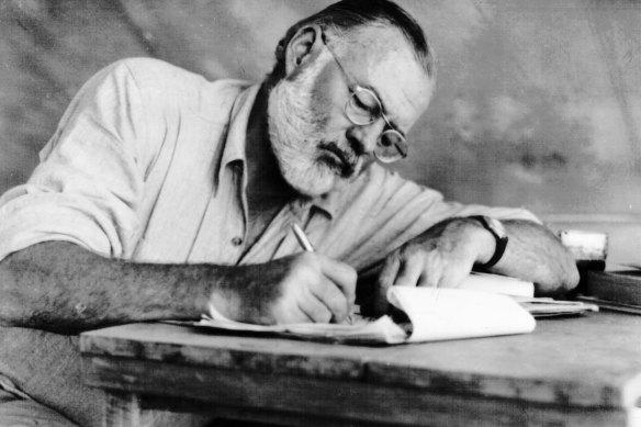 Hemingway’s short stories and a novel were lost on a train.